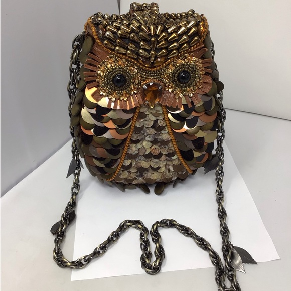 Mary Frances Owl Design Sequin shoulder Bag
